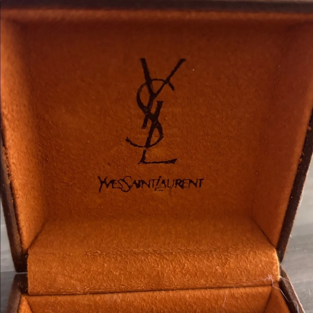 Yves Saint Laurent Vintage Gold and Silver Tie Pin with Box
